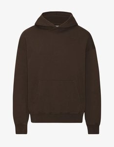 Custom Logo Accepted 100% Cotton Fleece Thermal Oversized Hoodie Unisex Sweatshirt Winter Solid <b>Chocolate</b> Color High Quality - Product Image 6