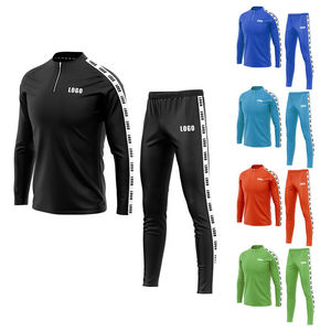 Survêtements à demi-fermeture éclair Ensemble de pantalons et vestes de football pour entraînement d'équipe de football Survêtements surdimensionnés pour hommes de haute qualité OEM - Product Image 1