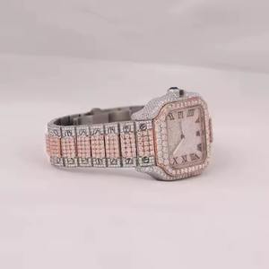 Relojes de Acero de Lujo Personalizados, Relojes Brillantes con Diamantes Completos, Moissanita VVS y Reloj para Hombre de Proveedor Indio, ETA Único - Product Image 2