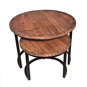 Mesa de Centro Redonda de Diseño Moderno con Base de Metal, Ajustable, de Alta Calidad para Hogar, Cafetería o Restaurante - Product Image 3