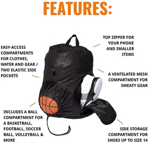 Sac à dos personnalisé pour le basket-ball, le volley-ball, l'équipement de football, les sports de gymnastique, le basket-ball étanche - Product Image 3