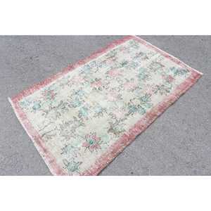 Tapis turc 3,7x5,9 pieds, tapis d'appoint vintage, tapis ombré rouge et bleu - Product Image 2