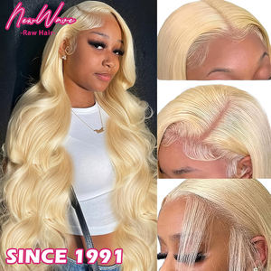 Peluca de Cabello Humano Natural NewWave Virgen de 40 Pulgadas, 13X4 13X6, <span class=keywords><strong>Rubio</strong></span> Miel <span class=keywords><strong>Ceniza</strong></span> 613, con Frente de Encaje, Rizada, sin Pegamento, 360 Full HD, Larga - Product Image 3