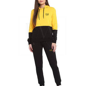 Bel ensemble de survêtement deux pièces pour femmes en coton/polyester léger séchage rapide à manches longues hiver coupe skinny style personnalisé - Product Image 1