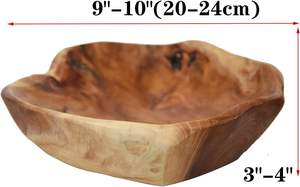Bol de service à bonbons écologique sculpté en racine de bois naturel fait à la main créatif (9 "-10") - Product Image 3