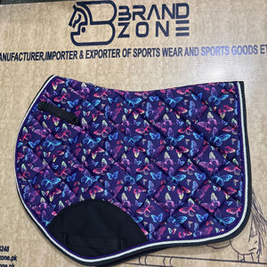 BRAND ZONE Ensemble de tapis de selle personnalisés à motif papillon par sublimation, assortis, équipement équestre, fournisseur grossiste d'équipements pour chevaux, usine - Product Image 2