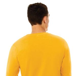 Top Design New Arrival Mens <b>Yellow</b> Color Regular Fit Full Sleeve Plain T Shirt Cotton <b>Fabric</b> Shirt Streetwear and Casual Fashion - Product Image 2
