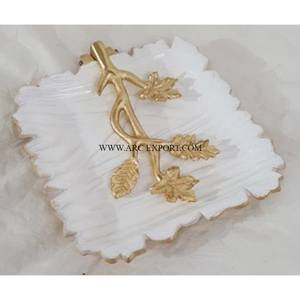 Conception de luxe en laiton plaqué or porte-papier de soie fantaisie qualité exclusive accessoires de Table en métal de grande taille porte-mouchoirs - Product Image 2