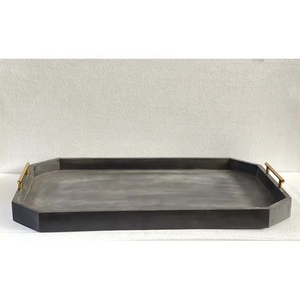 Bandeja para servir redonda de madera de acacia con borde vivo grande, bandeja otomana multiusos para desayuno, decoración del hogar y uso de exhibición - Product Image 6