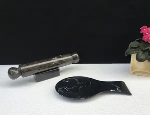 หมุดกลิ้งหินอ่อนสีดำวินเทจหมุดกลิ้งหินอ่อนหินอ่อนสีดำหินอ่อนฝรั่งเศส - Product Image 6