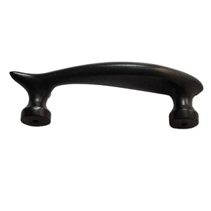 Tiradores de puerta de hierro fundido negro de acero con diseño gráfico de pez pequeño, tirador de armario deslizante de madera, tirador de puerta de Granero - Product Image 2