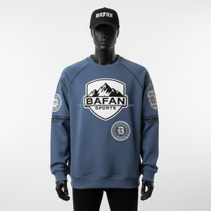 360 GSM coton mélangé sweat Premium brossé polaire tissu col rond broderie personnalisée Logo basics sweats - Product Image 1