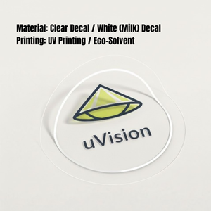 Custom <b>UV</b> Printed Logo <b>Stickers</b> | Clear & White Vinyl Decal Label Printing - Product Image 1