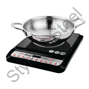 Karai en acier inoxydable avec martelage et double manche karahi avec martelage et double manche au prix de gros - Product Image 1