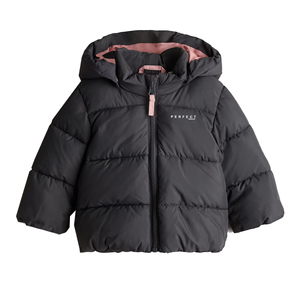 Chaqueta de Invierno para Niños Pequeños, Unisex, Informal, Transpirable, Cortavientos, con Capucha Desmontable, Chaqueta Acolchada para Bebés - Product Image 1