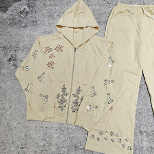 Chándal Deportivo de Invierno para Hombre con Pedrería, Logotipo Personalizado, 100% Algodón, Cortavientos, Transpirable, de Secado Rápido, para Entrenamiento al Aire Libre - Product Image 6