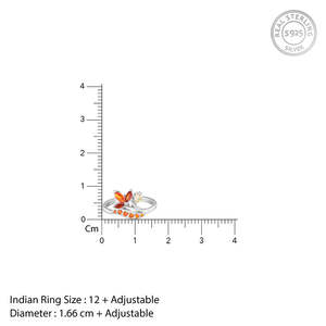 Inanna <b>Ring</b> in <b>Silver</b> with Geometric Pattern Platinum and Rhodium Plated Gold and Rhodium Set with Zircon Gemstone - Product Image 4