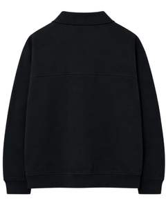 Manufacturer Customized <b>Mens</b> Quarter Zip Sweatshirt Solid Black Soft <b>Knit</b> High Collar Winter Casual Pullover OEM Custom - Product Image 2