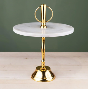 Marble Cupcake <b>Stand</b> Wholesale Price For Wedding And Birthday Party Used Golden Brass Handle - Product Image 5