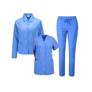 Ensemble d'uniformes d'hôpital pour femmes de 2 pièces de couleur verte unie ensemble de joggeurs médicaux et ensembles d'uniformes d'infirmière pour les professionnels de la santé - Product Image 4