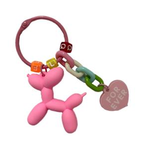 Design di moda in PVC Candy perla Kawaii cucciolo di palloncino cane portachiavi ciondolo cuore in plastica cartone animato simpatico cane palloncino altri portachiavi - Product Image 5