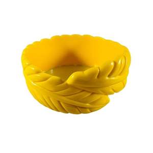 Brazalete de resina tallado amarillo diseño vintage estilo retro joyería brazalete de resina pieza de tamaño superior atractivo moda al por mayor - Product Image 1