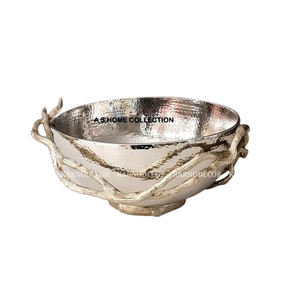 Cuenco decorativo de diseño único de plata de lujo, rama de árbol de Metal de excelente calidad, cuenco de fruta seca para utensilios de cocina y vajilla - Product Image 1