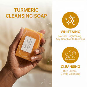 Jabón <span class=keywords><strong>Artesanal</strong></span> en Barra de Cúrcuma, Limón y Ácido Kójico OEM 100g, Antiacné, Exfoliante, para Piel Grasa, Modelo de Moda para Comercio Transfronterizo - Product Image 5