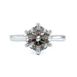Anillo de Compromiso y Boda de Lujo en Oro Blanco Sólido de 18k con Diamantes Clásicos de Alta Calidad para Aniversario, Semi-Montura Brillante - Product Image 1