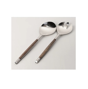Servidor de ensaladas con espejo plateado de lujo, diseño personalizado con mango de hoja, tamaño largo, para restaurantes, Royal Flatware - Product Image 5
