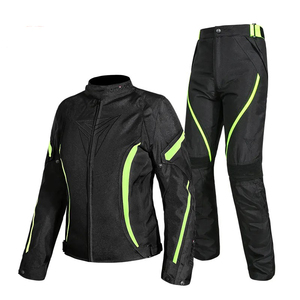 Qualité supérieure avec personnalisé votre propre logo en cuir de vachette deux pièces fermeture à glissière col rond combinaison de moto professionnelle - Product Image 3