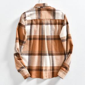 Offre Spéciale 100% coton chemise en flanelle à manches longues pour hommes conception à carreaux personnalisable avec tissu tricoté teint en fil à basse quantité minimale de commande - Product Image 2