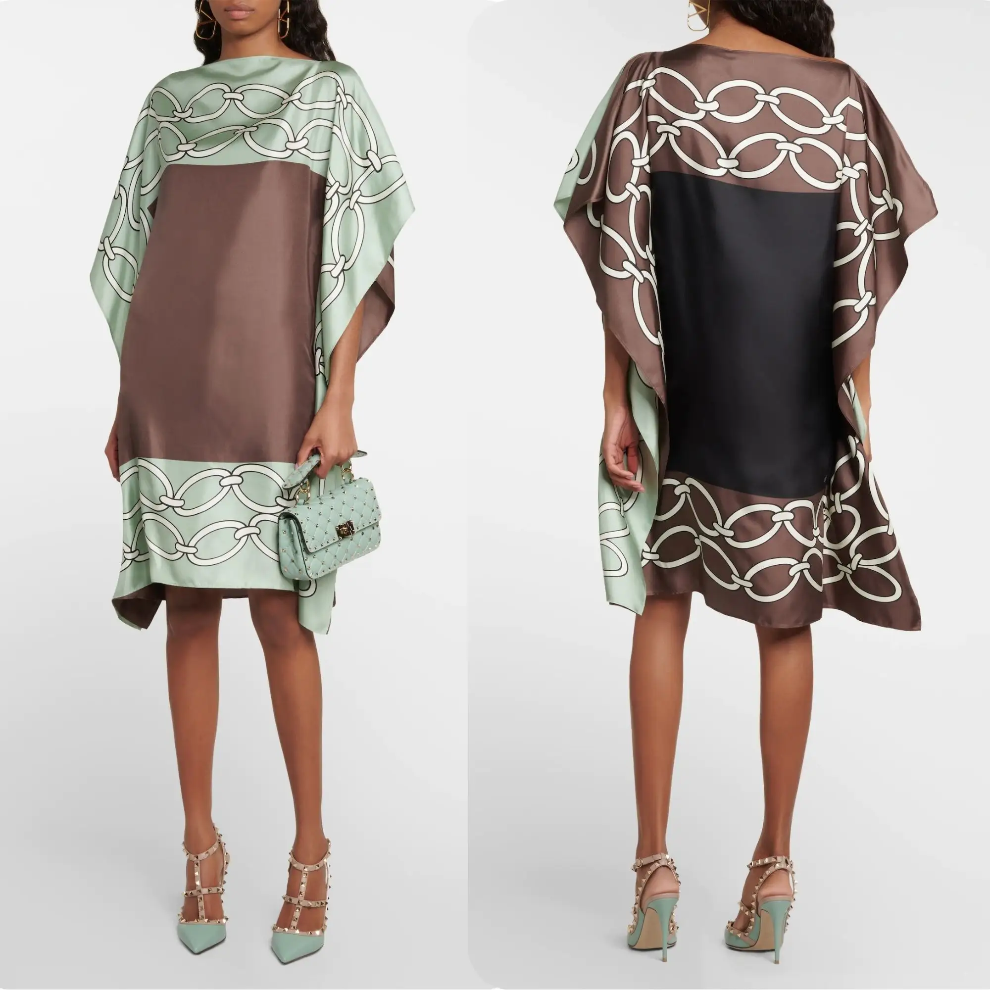 Trending New Short Length Digital Printed Premium Quality Silk Fabric Kaftan Top For Women Party Wear