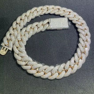 VVS1 Moissanite Miami Cuban Link pour bracelet en argent Sterling 925 massif glacé Hip Hop bijoux pour hommes femmes mode pour bracelet - Product Image 1