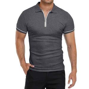 Jersey con cremallera de cuarto para hombre, camisetas ligeras con cuello de Polo, polos informales de manga corta, ropa diaria, nuevo estilo de moda - Product Image 3