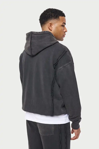 Ensemble de survêtement deux pièces en molleton 100% coton, lavage à l'acide, respirant, écologique, léger, taille plus, unisexe, taille XL personnalisée - Product Image 3