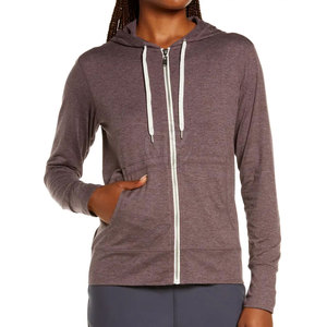 เสื้อฮู้ดขนแกะแขนยาวสำหรับผู้หญิง, เสื้อฮู้ดผ้าน้ำหนักเบาระบายอากาศได้ดีและเป็นมิตรกับสิ่งแวดล้อม - Product Image 4