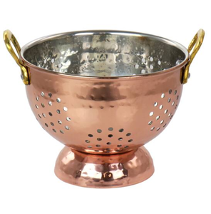 กระชอนเคลือบสีขาวการออกแบบคลาสสิกการระบายน้ำแบบเจาะรูฐานแท่นพร้อมที่จับด้านข้าง - Product Image 6