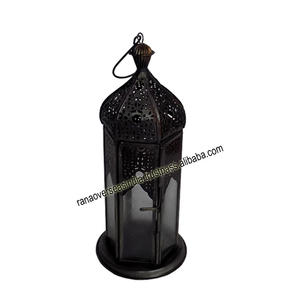 High Quality Hot Sale Decorative Metal & Glass Hanging <b>Lanterns</b> in <b>Black</b> for Indoor Outdoor Use - Product Image 6