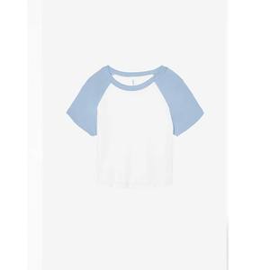 เสื้อครอปท็อปผู้หญิง สไตล์ลำลอง พิมพ์โลโก้ได้ ทรงเข้ารูป ผ้าคอตตอนผสมโพลีเอสเตอร์ ความยาวสั้น ดีไซน์ใหม่ - Product Image 6