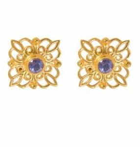 Exquisitos pendientes de gota de Plata de Ley 925, chapado en oro de 18 quilates sólido, lindo diseño minimalista y forma para bodas y fiestas - Product Image 3