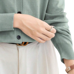 Cardigan en polyester 100 % uni pour femme, col rond, tricoté, boutonné sur le devant, manches longues, coupe classique, pour le printemps, l'automne et l'hiver - Product Image 6