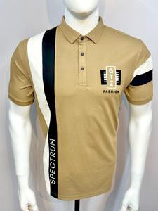 Diseño de espectro de moda de media manga para hombre para camiseta de polo Camisa de mezcla de algodón informal-100% Material de algodón - Product Image 3