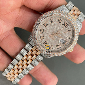 Reloj de Hip Hop para mujer Exquisito Moissanite Diamonds VVS Clarity Smart Dial Display-Crafted Acero inoxidable Glass Dial Window - Product Image 2