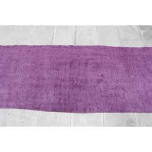 พรมตุรกีขนาด 2.7x9.7 ฟุต พรมวินเทจ พรมขนสัตว์ลายสัตว์สีม่วง - Product Image 4