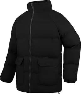 <b>Men's</b> Winter High Street Style Water-Resistant Insulated Canvas Puffer Jacket Stand Collar Bubble <b>Coat</b> - Product Image 3