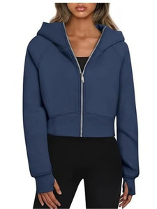 Sweat-shirt à capuche pour femme en molleton épais respirant 500GSM, confortable pour l'hiver, style streetwear respirant - Product Image 3