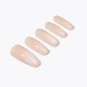 Nail Addict Eco Mani French Ombre Half Cover Press on Nails Set Short Square Fashionable Style with Long Tips Halal Certified - Product Image 1