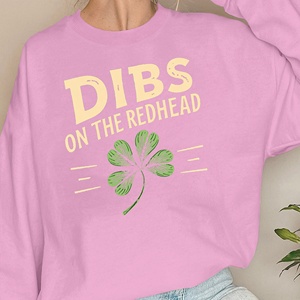 เสื้อลำลองของผู้หญิง dibs บนเสื้อพิมพ์ลายหัวแดงผ้าถัก - Product Image 2