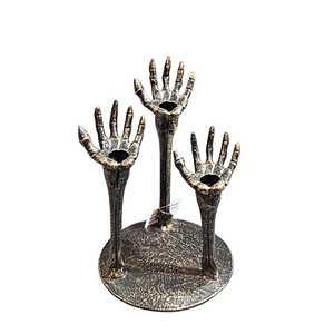 ที่ใส่เทียนชาทำด้วยมือทำจากโลหะเหล็กคุณภาพสูงของตกแต่งโต๊ะสุดหรูของตกแต่งบ้านและเทียนฮาโลวีนทำจากไม้ - Product Image 1